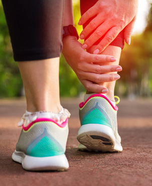 a person suffering from foot and ankle injuries